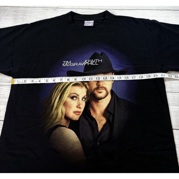 Vintage Mens Tim McGraw Faith Hill Concert T Shirt 2000 Soul 2 Soul Tour Size Lg - Picture 3 of 8